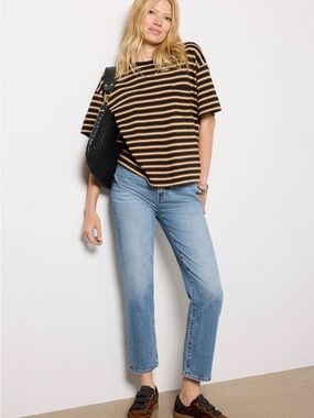 pistola Medium Wash High-Rise Straight Jeans